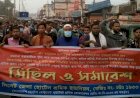 ছাটাইয়ের প্রতিবাদে সিলেটে হোটেল শ্রমিকদের বিক্ষোভ