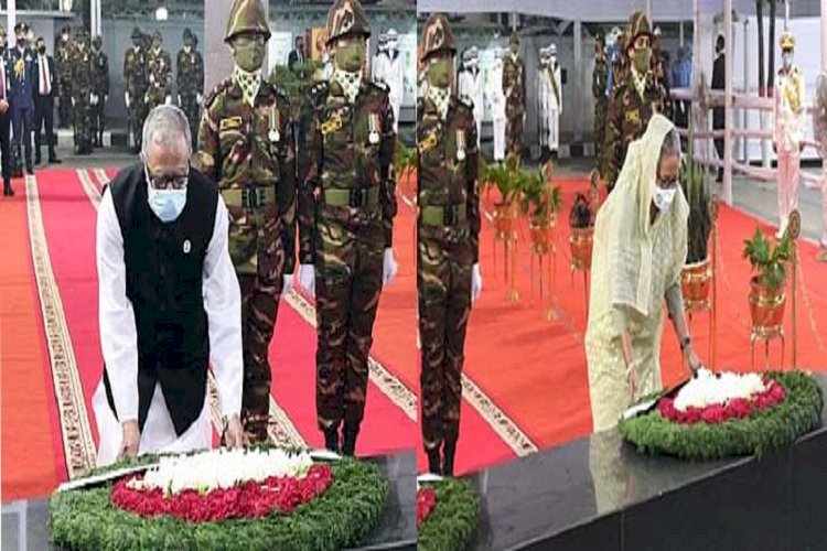 জাতির জনকের প্রতি রাষ্ট্রপতি ও প্রধানমন্ত্রীর শ্রদ্ধা