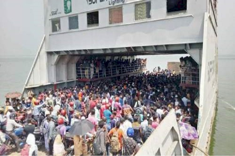 দৌলতদিয়া-পাটুরিয়া ঘাটে উপচেপড়া ভিড়