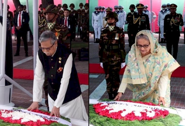বঙ্গবন্ধুর প্রতি শ্রদ্ধা জানিয়েছেন রাষ্ট্রপতি ও প্রধানমন্ত্রী
